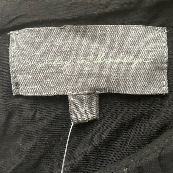 Anthropologie NWT: Sunday in Brooklyn Black Parlette Pleated Shift Dress - Picture 7 of 9